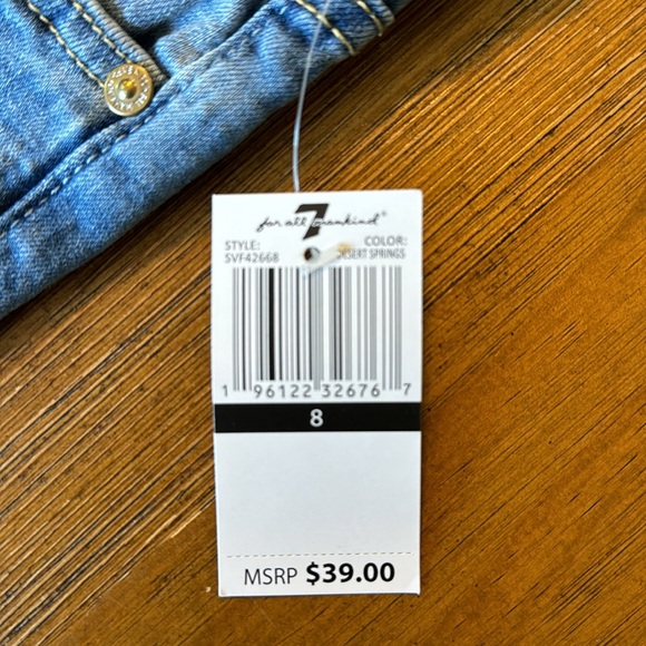 NWT Girl’s 7 For All Mankind A Pocket Shorts Sz 8 - Picture 9 of 9